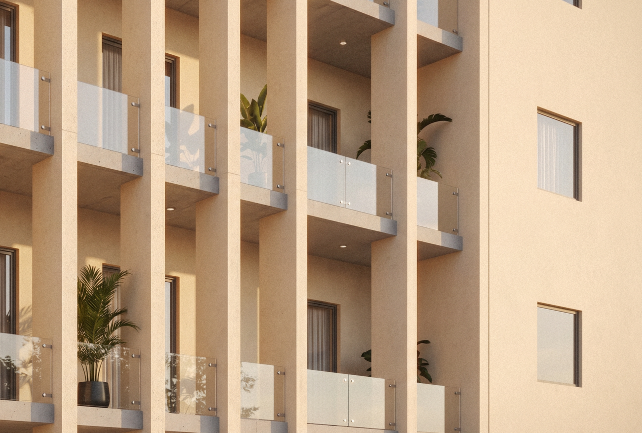 Trinity facade balconies with planting