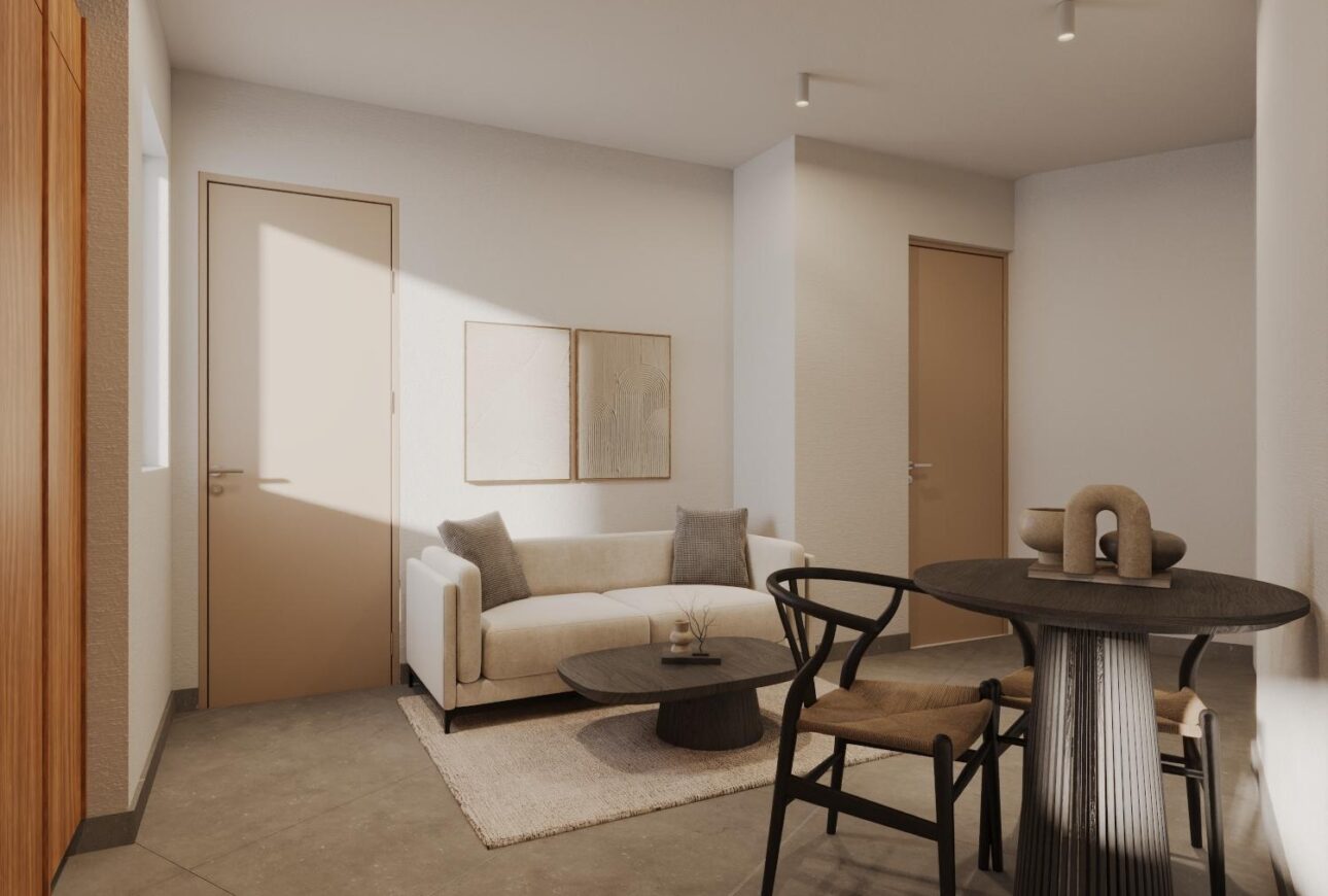 Trinity apartment living and dining area